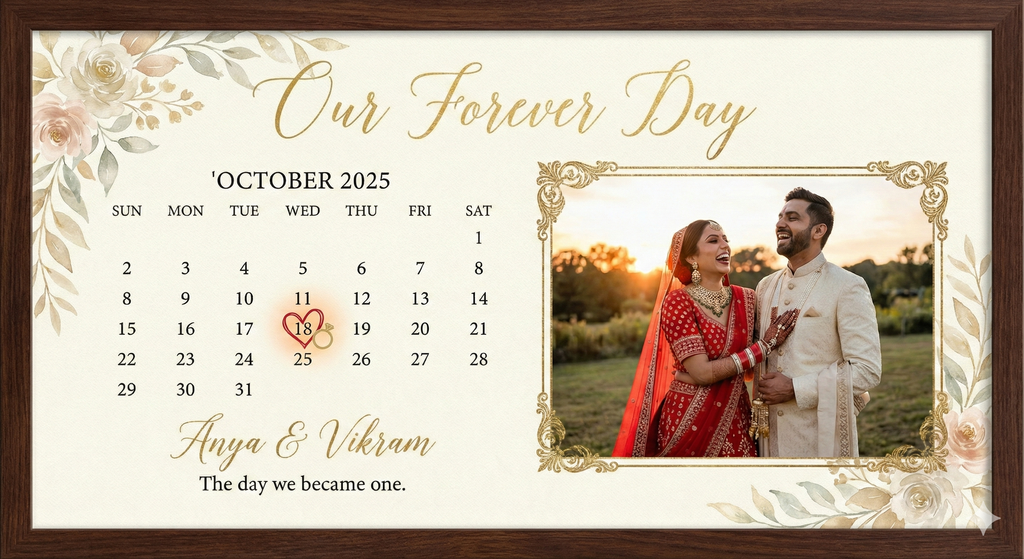 The "Forever Date" Frame: Custom Calendar & Photo