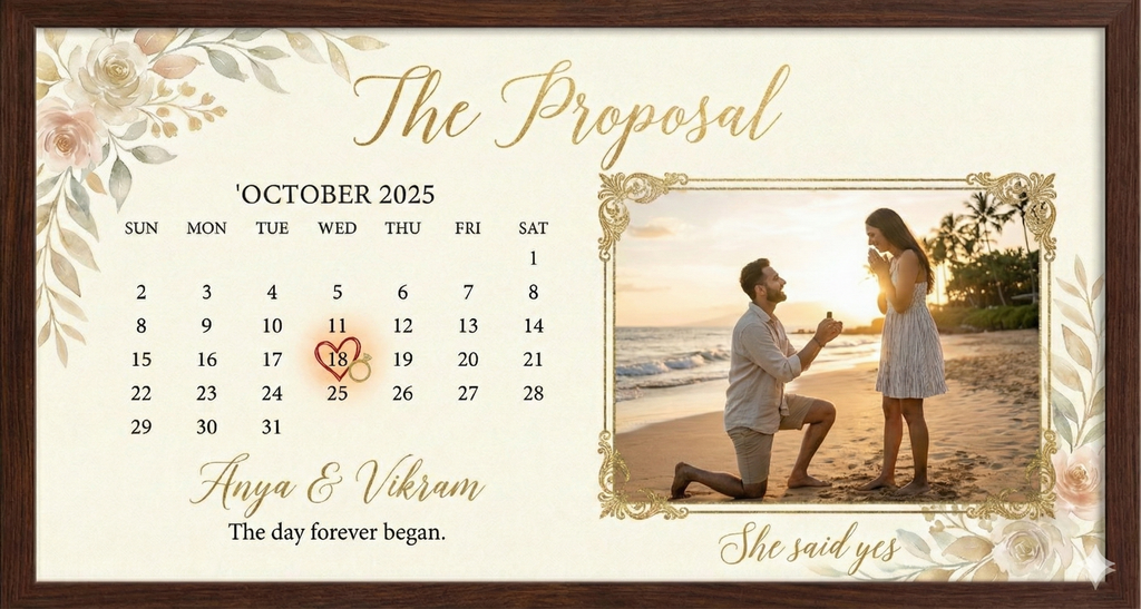 The "Forever Date" Frame: Custom Calendar & Photo
