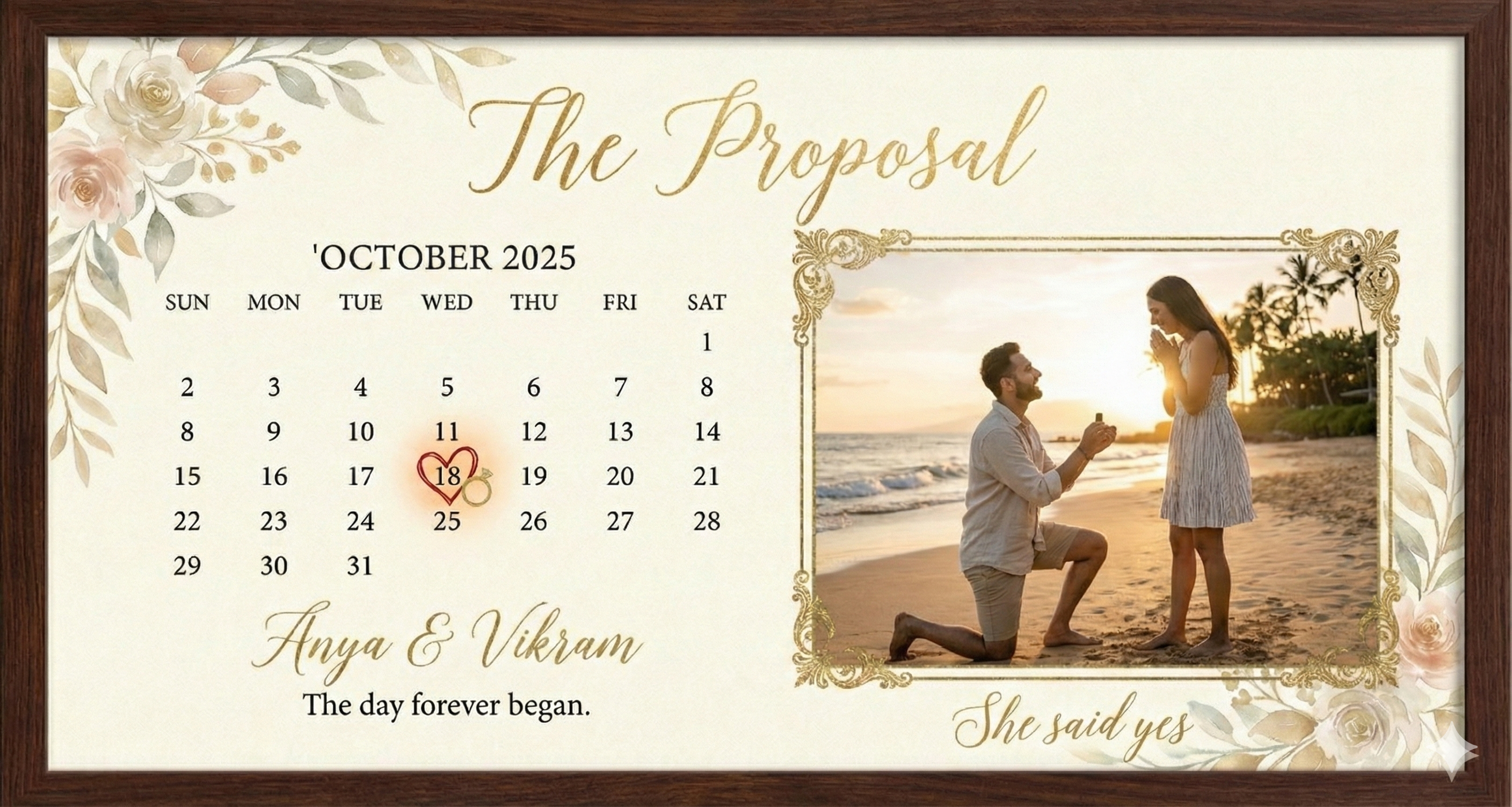 The "Forever Date" Frame: Custom Calendar & Photo
